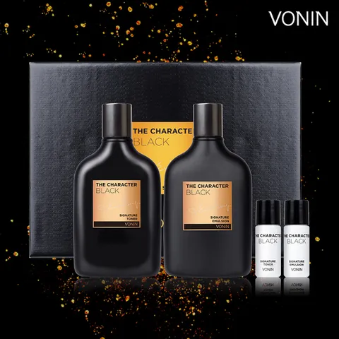 LG생활건강 보닌 더캐릭터 블랙 남성기초화장품 2종기획(스킨1로션1)