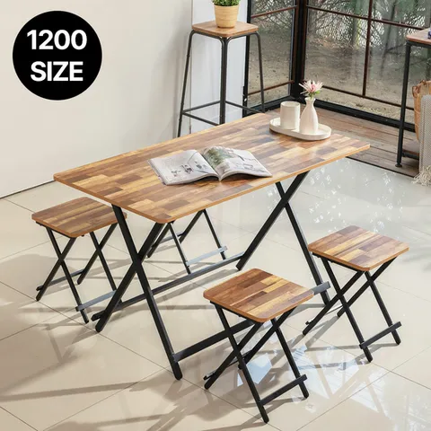 [완제품배송/와이드형] 까사마루 오드리 접이식 테이블(1200)+의자2  