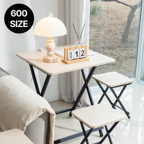 패브릭베이지출시★완제품배송! 까사마루 오드리 접이식 600 테이블+의자2  