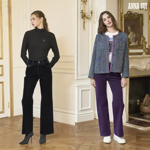 [안나수이] 25FW 데님 플라킹 팬츠