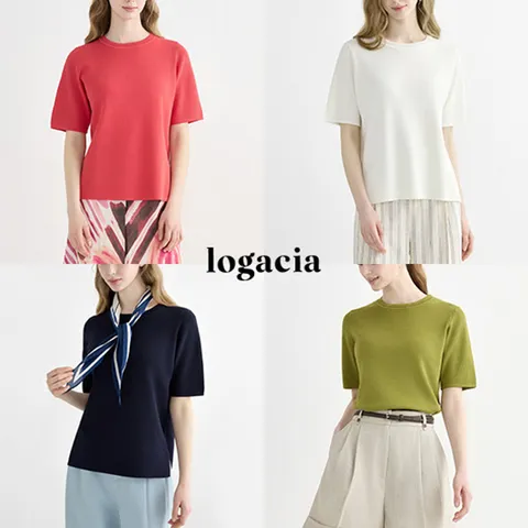 [런칭가 69,900원]25SS 로가시아 실키드롭 반팔 니트 4종
