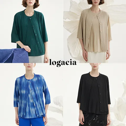 [런칭가 77,000원] 25SS 로가시아 플리츠 자켓 나시 2종 세트 