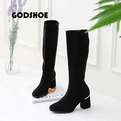 갓슈 골든라인 7cm 롱부츠 스판삭스부츠