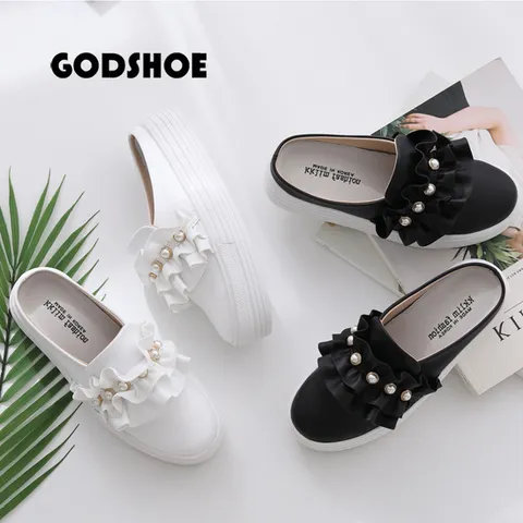 갓슈 오산 프릴 펄골드링 통굽블로퍼 키높이