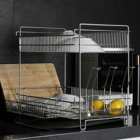 고급 올스텐 2단 식기건조대(수저통+도마거치대 구성)