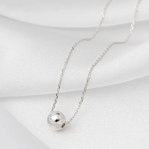 [메리그린] 925실버 목걸이 베이직 볼륨 볼 6mm 실버