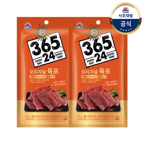 [사조대림] 365.24육포(오리지널)30g x2개 /간식