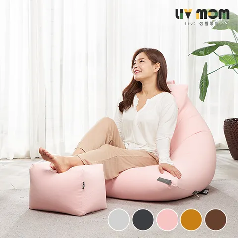 리브맘 무중력 패브릭 빈백 풋스툴 발받침대 5color