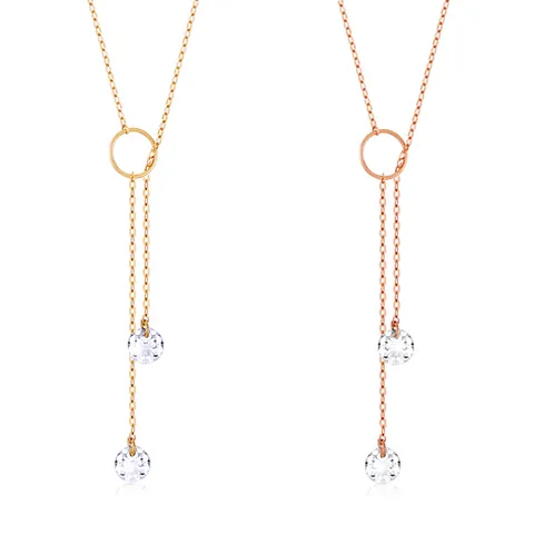 [니지쥬얼리] 14K GOLD 더블로우 Y롱 목걸이