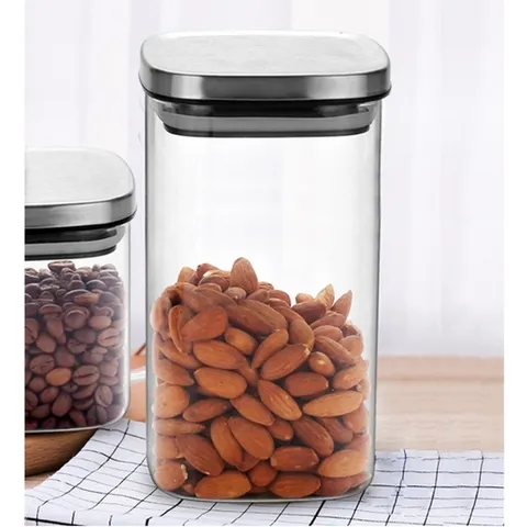 사각 유리보관용기 / 1.4L 밀폐 캐니스터