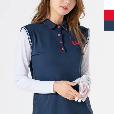 DM 여자 골프웨어 티셔츠 쿨링 카라 긴팔 골프티 상의