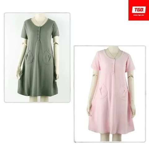 DM 티지오 PK 셔링 포켓 반팔 원피스