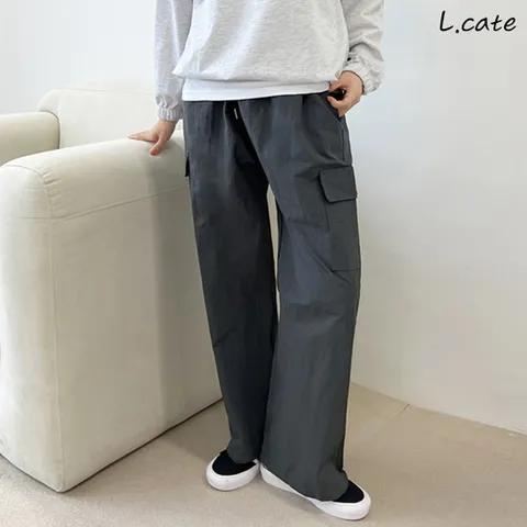 엘케이트 여성 바지 LDM492 여자 빅사이즈 카고 와이드 밴딩 팬츠