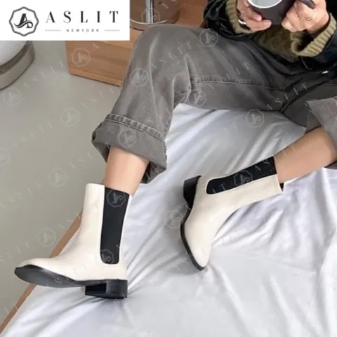 [애슬릿] 여성 데일리 스퀘어 토 첼시 앵클 부츠