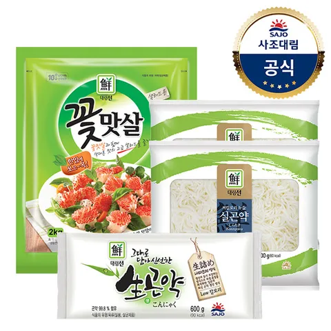 [대림냉장] 저칼로리누들실곤약 x2+그대로담아신선한생곤약 x1+꽃맛살 x1