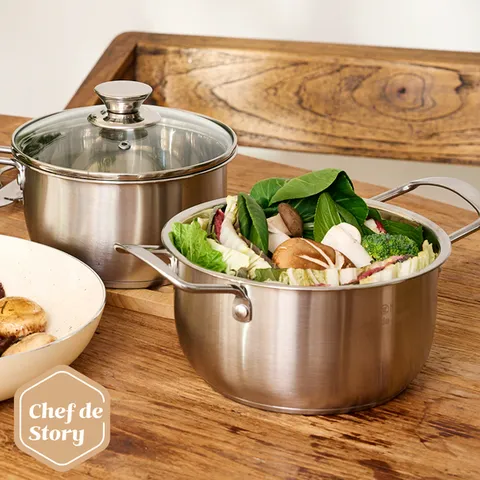 셰프 드 스토리 IH 인덕션 올스텐 냄비 2종세트(편수18cm+양수20cm)