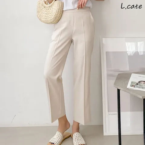 엘케이트 여자 여름 슬랙스 LPAP047  세미부츠컷 바지 밴딩 무지 팬츠