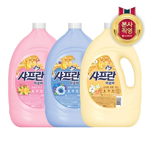 샤프란 아로마 섬유유연제 3.1L x 4개 (코튼/아로마/핑크 중 택1)