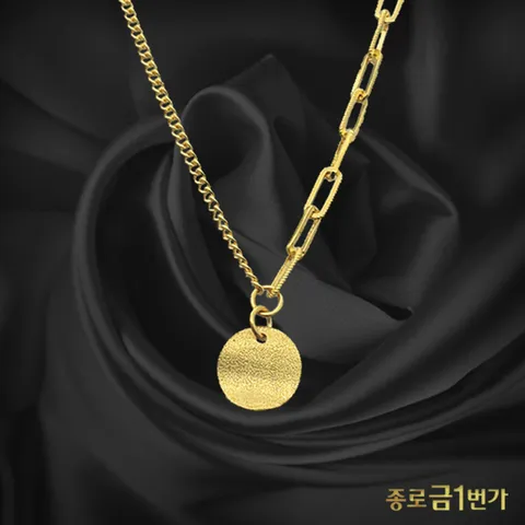 여자 순금 목걸이 코인 언발란스  7.5g