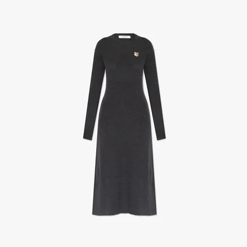 [국내당일] 메종키츠네 폭스 헤드 패치 롱 플레어 드레스 JW01640KT1036 H190