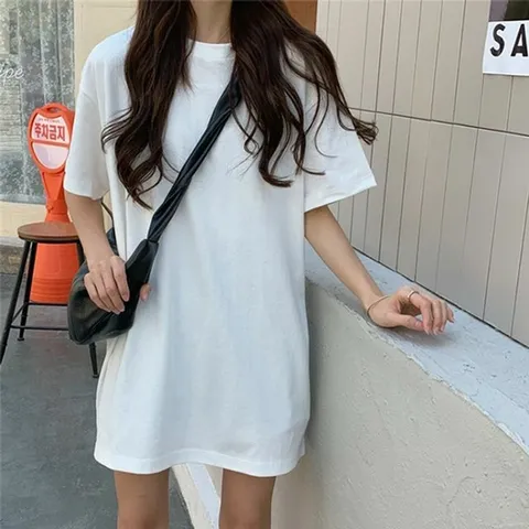 레이어드 라운드 오버핏 박스 반팔티