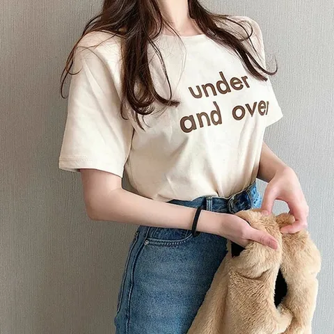 레터링 디자인 면티 예쁜 여성 의류 봄이너 티셔츠