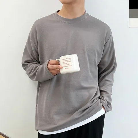 봄 가을 엠보 남성 루즈핏긴팔티 봄나들이룩