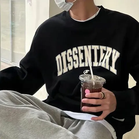 남여공용 레터링 프린팅 오버핏 가을 맨투맨