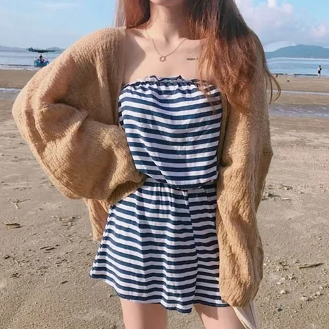 여성스러운 그물 가디건 루즈핏 여리여리 패션 코디