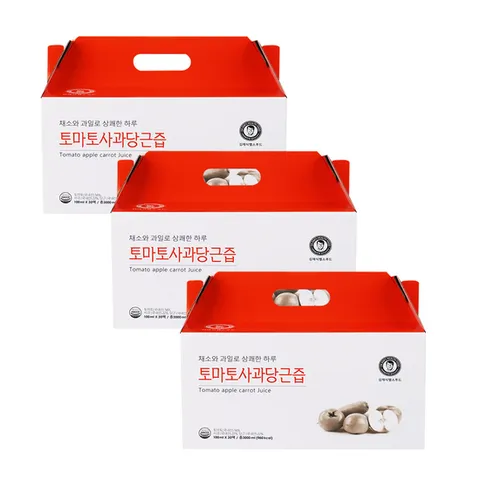 [김재식헬스푸드] 토마토 사과 당근즙 100ml 30팩 3박스