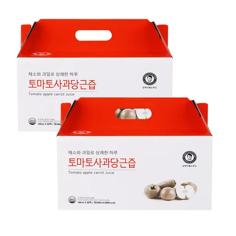 [김재식헬스푸드] 토마토 사과 당근즙 100ml 30팩 2박스