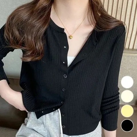 얇은 골지가디건 사계절용 슬림핏 부드러운
