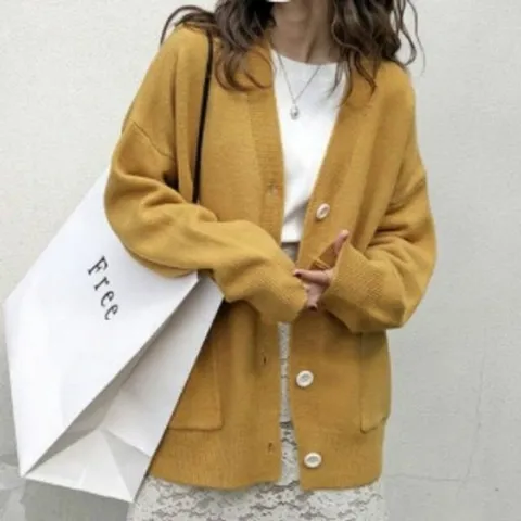 브이넥가디건 가디건 간절기 베이직캐주얼룩 기본 자