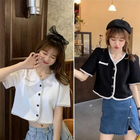 하객룩 크롭 가디건 스런 예쁜 와플패턴 오피스룩