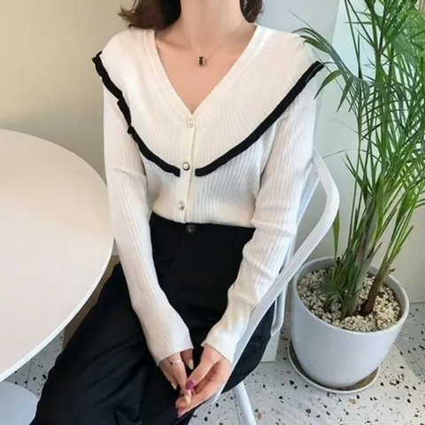 패딩 니트 가디건 오피스룩 빅카라 자켓 진주 하객룩