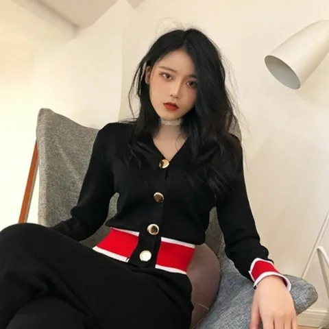 레드라인 가디건 니트 상의