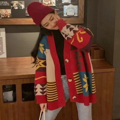옷 유니크 루즈핏 여성가디건 여자가디건 메이비굿 데
