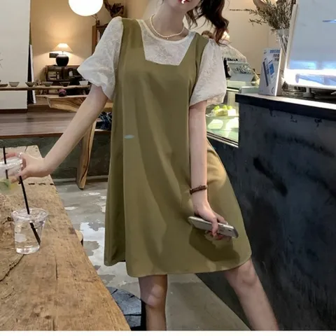 상체커버 블라우스 레이어드느낌 데이트 심플원피스