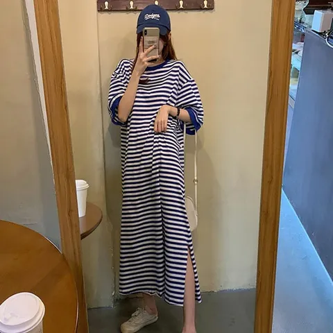 스트라이프 데일리 루즈핏 꾸안꾸 편한 여성 원피스