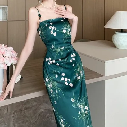 여행 100116 머메이드 바캉스 롱원피스 동남아 꽃무늬