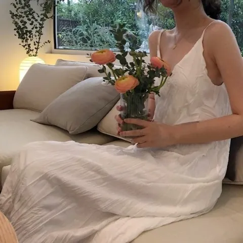 주름 끈나시 G125079 여성원피스 원피스