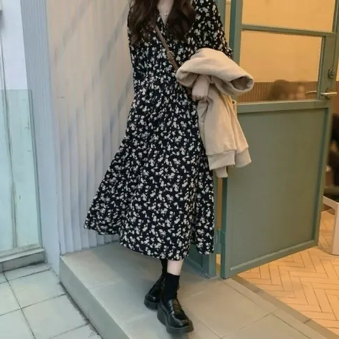 세련 플라워 하객룩 데이트룩 롱원피스 데일리룩 랩스