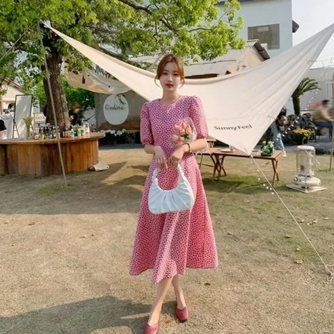 소매밴딩 여자원피스추천 원피스 핑크원피스 메이비굿