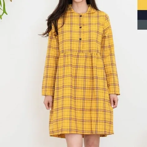 가을원피스 의류 겨울원피스 여성의류 체크카라미니원