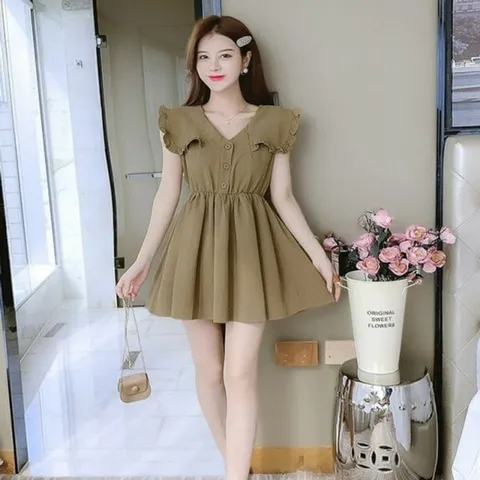 원피스 메이비굿 미니원피스 세일러카라 브이넥 여자