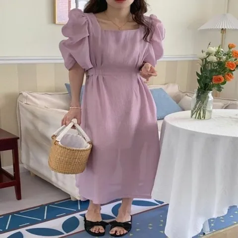 여자원피스추천 스퀘어넥 메이비굿 미니원피스 퍼프