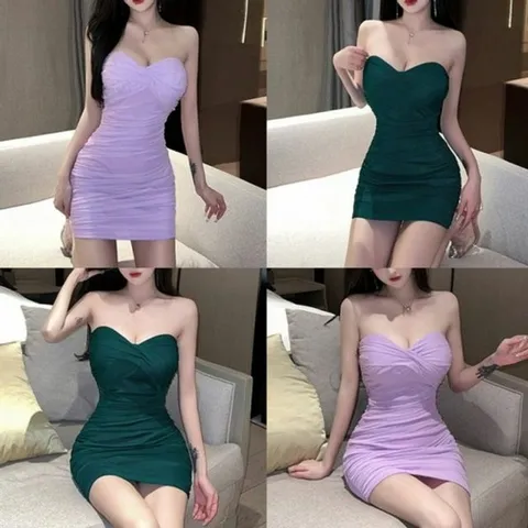 밴딩 원피스 미니 메쉬 등 탑 미니원피스 시스루 라인