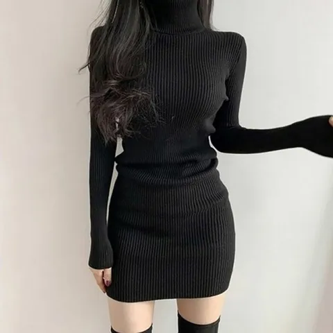 목폴라 무지원피스 목폴라원피스 골지 하객 데이트 미