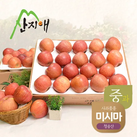 산지애 알뜰 못난이사과(중과) 4kg 2box / 청송산, 당도선별, 미시마