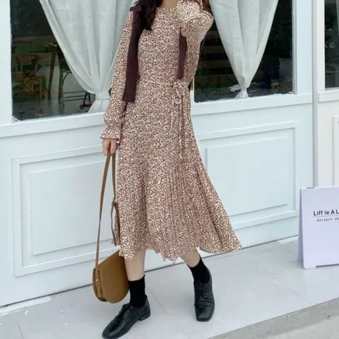 디자인 원피스 미니원피스 프릴 파드 플리츠 A라인 레